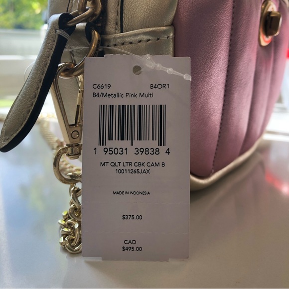 BNWT COACH Small Camera Bag With Colorblock Quilting Metallic Pink Multi AUTHENT - Picture 7 of 7